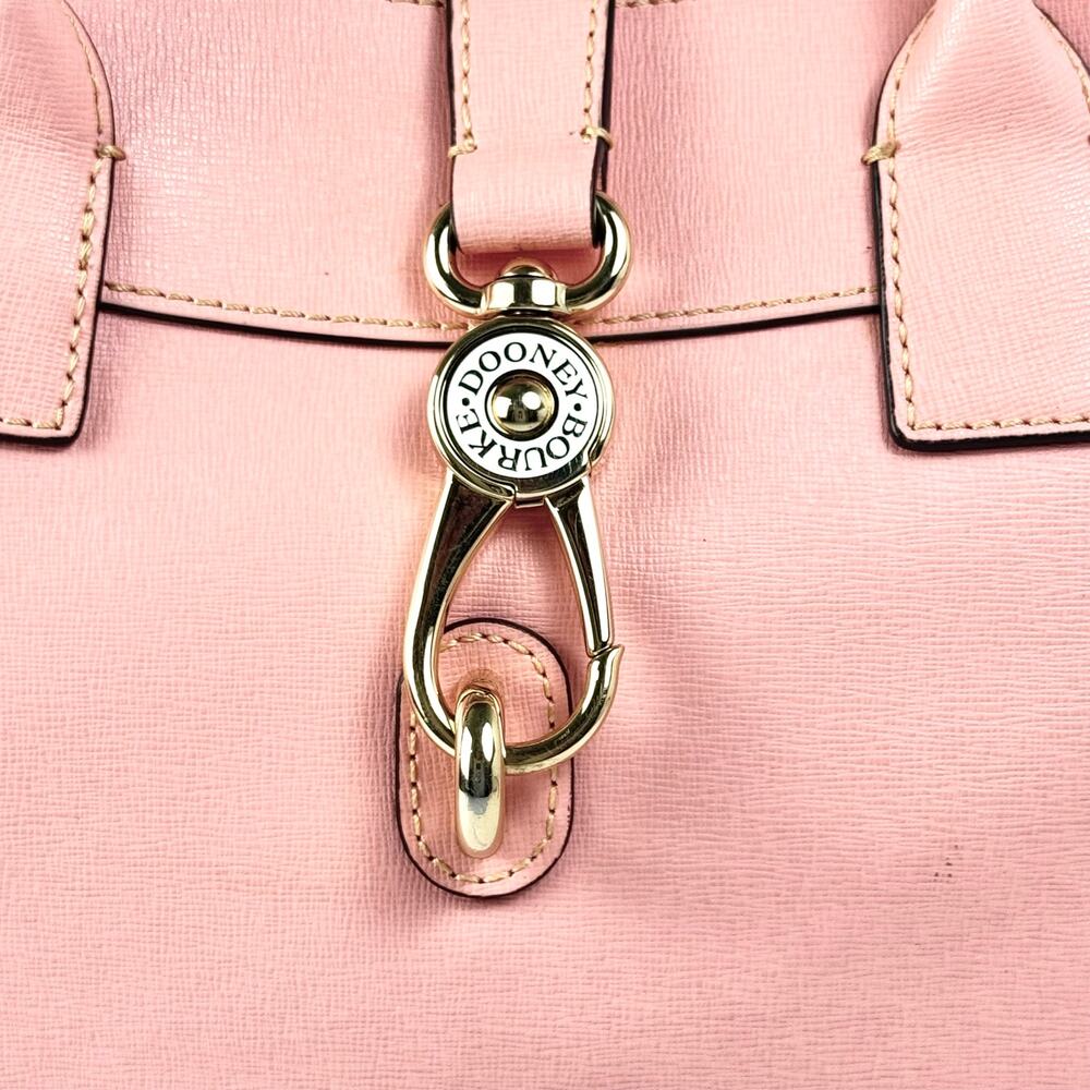 Dooney & Bourke Barlow Satchel Saffiano Leather Coral Pink Crossbody Bag - Picture 8 of 14